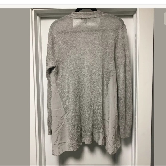 Eileen Fisher Gray Long Cardigan Linen/Silk Large - Picture 4 of 4